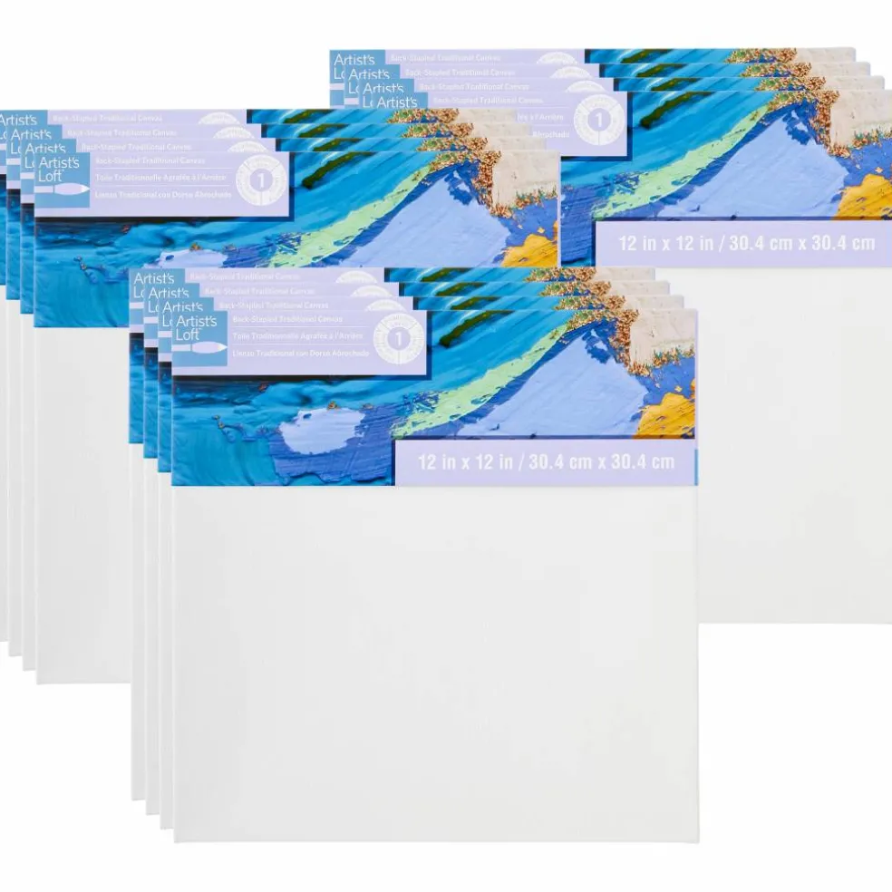 12 Pack: Level 1 Back Stapled Traditional Canvas by Artist's Loft™