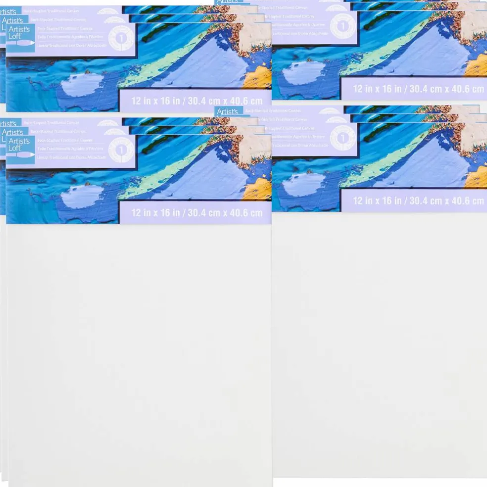 12 Pack: Level 1 Back Stapled Traditional Canvas by Artist's Loft™