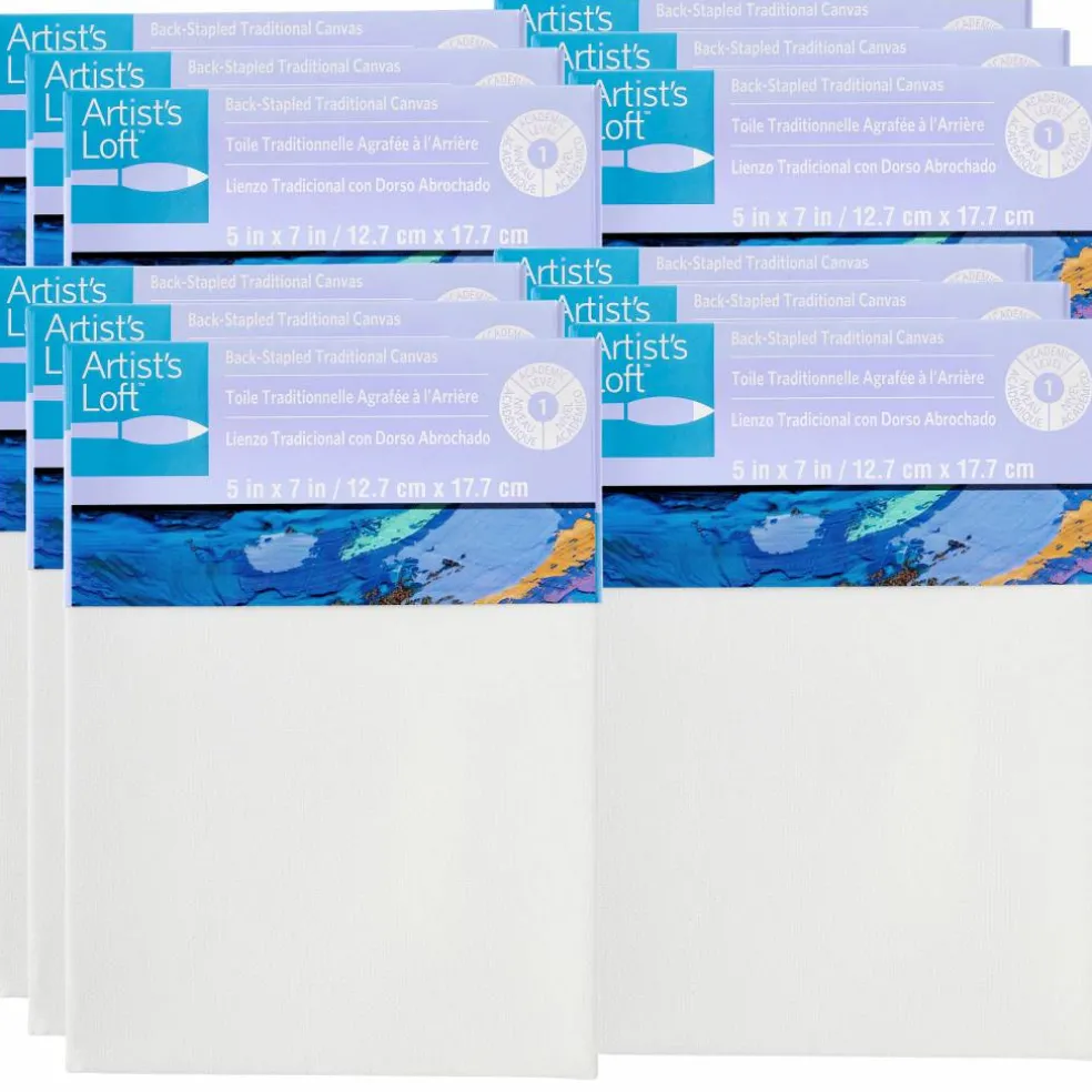 12 Pack: Level 1 Back Stapled Traditional Canvas by Artist's Loft™
