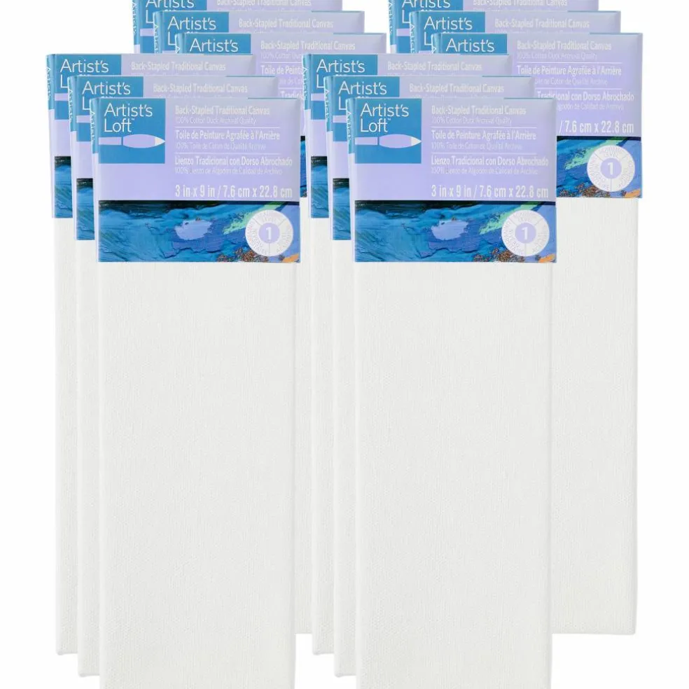 12 Pack: Level 1 Back Stapled Traditional Canvas by Artist's Loft™