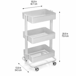 12 Pack: Lexington 3-Tier Rolling Cart by Simply Tidy®
