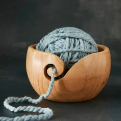 6 Pack: Light & Dark Pinewood Yarn Bowl by Loops & Threadsâ„¢