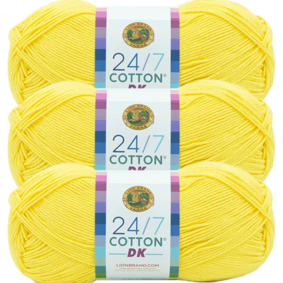 3 Pack Lion Brand® 24/7 Cotton® DK Yarn