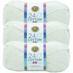 3 Pack Lion Brand® 24/7 Cotton® DK Yarn