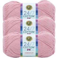 3 Pack Lion Brand® 24/7 Cotton® DK Yarn