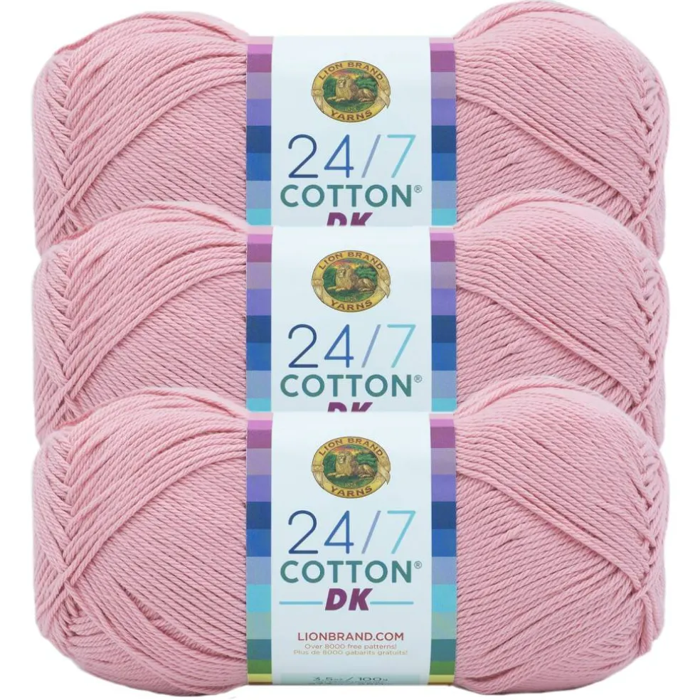 3 Pack Lion Brand® 24/7 Cotton® DK Yarn