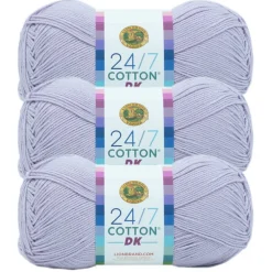 3 Pack Lion Brand® 24/7 Cotton® DK Yarn