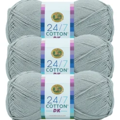 3 Pack Lion Brand® 24/7 Cotton® DK Yarn