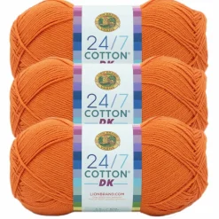 3 Pack Lion Brand® 24/7 Cotton® DK Yarn