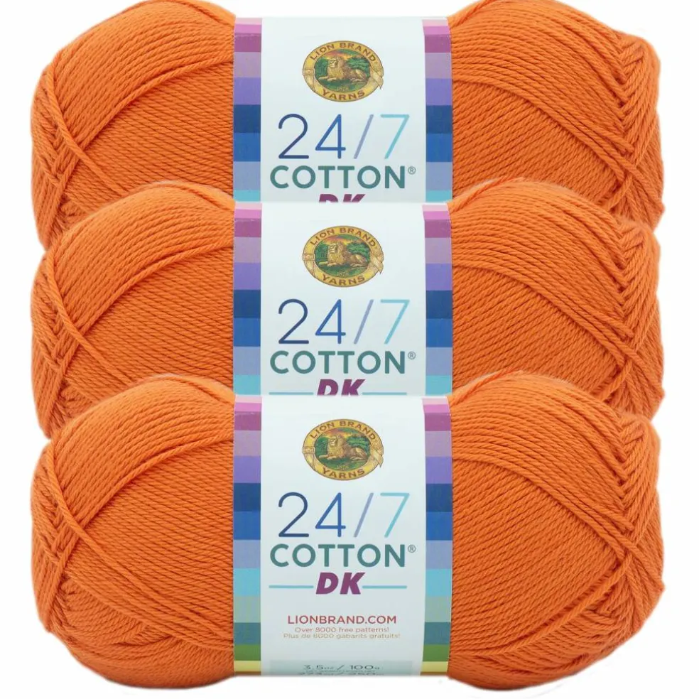 3 Pack Lion Brand® 24/7 Cotton® DK Yarn