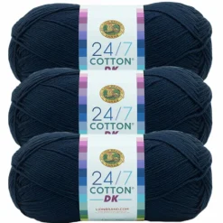 3 Pack Lion Brand® 24/7 Cotton® DK Yarn