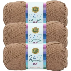 3 Pack Lion Brand® 24/7 Cotton® DK Yarn