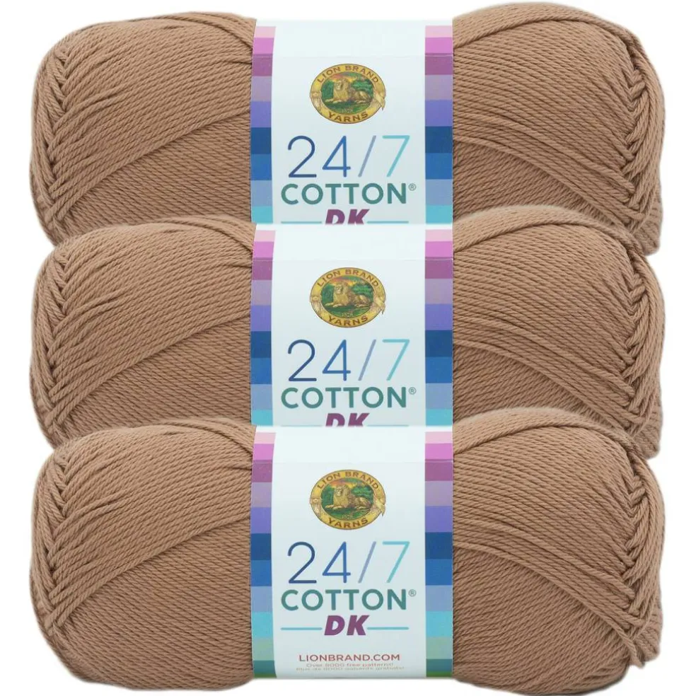 3 Pack Lion Brand® 24/7 Cotton® DK Yarn