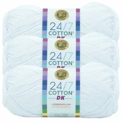 3 Pack Lion Brand® 24/7 Cotton® DK Yarn