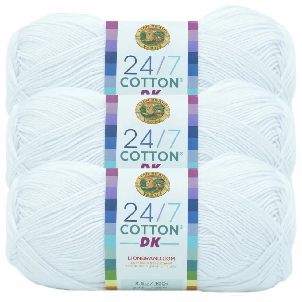 3 Pack Lion Brand® 24/7 Cotton® DK Yarn