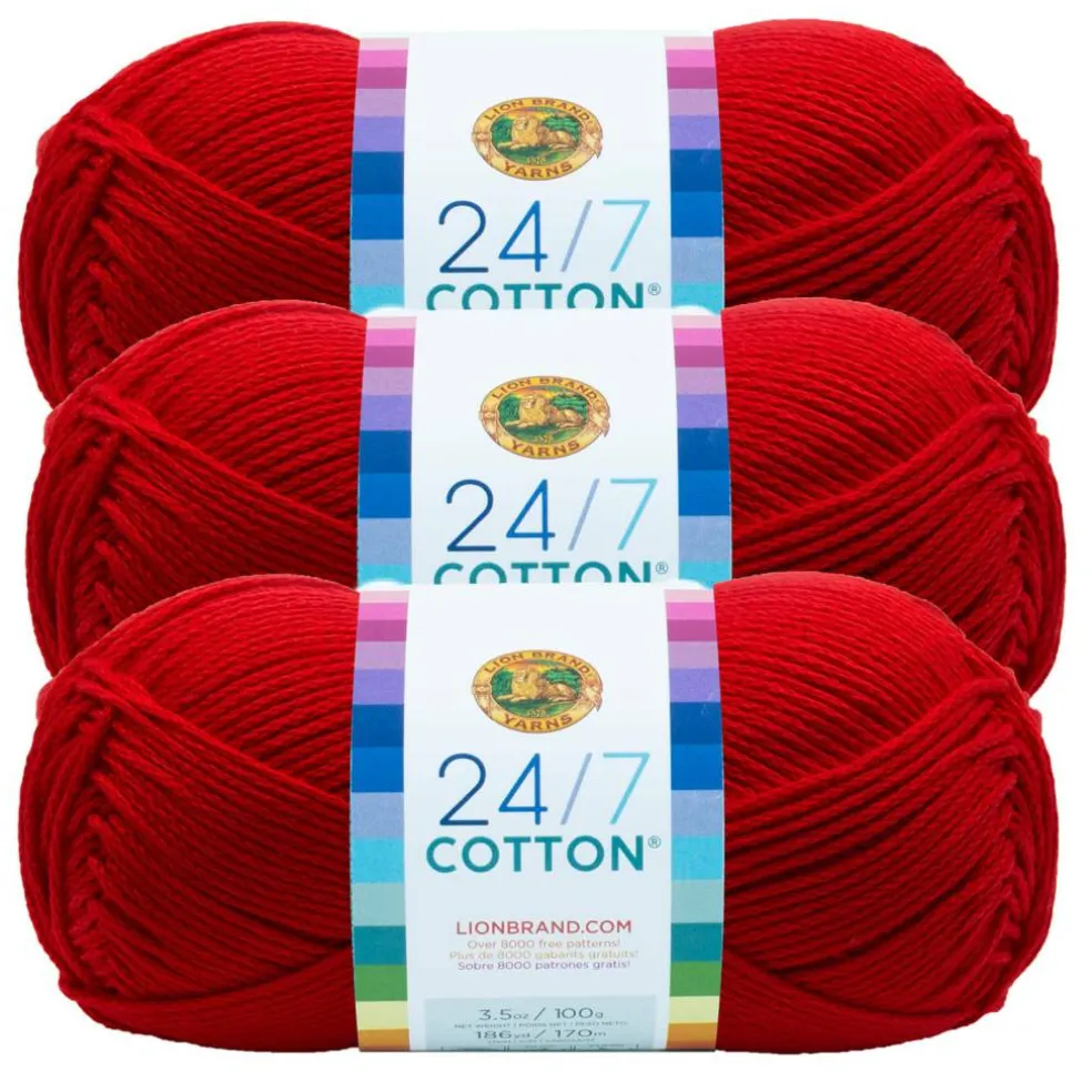 3 Pack Lion Brand® 24/7 Cotton® Yarn