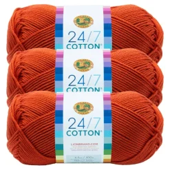 3 Pack Lion Brand® 24/7 Cotton® Yarn