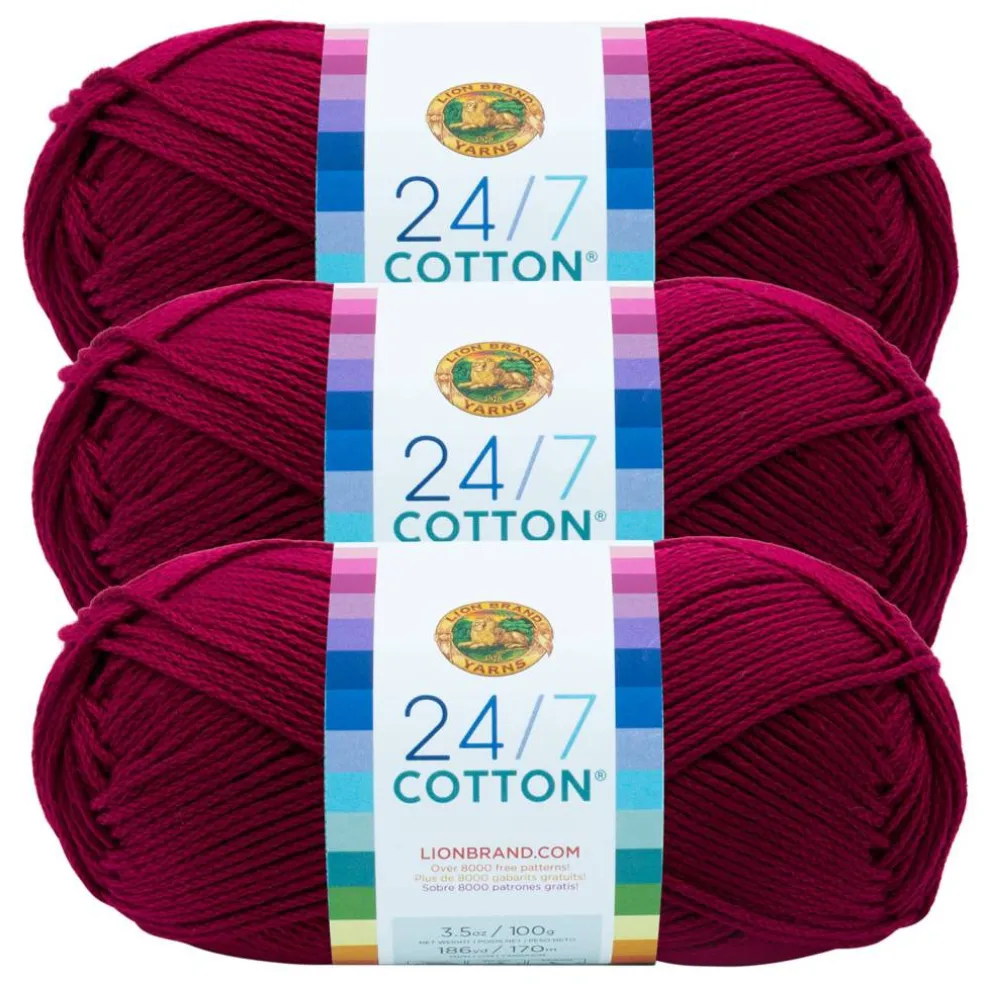 3 Pack Lion Brand® 24/7 Cotton® Yarn
