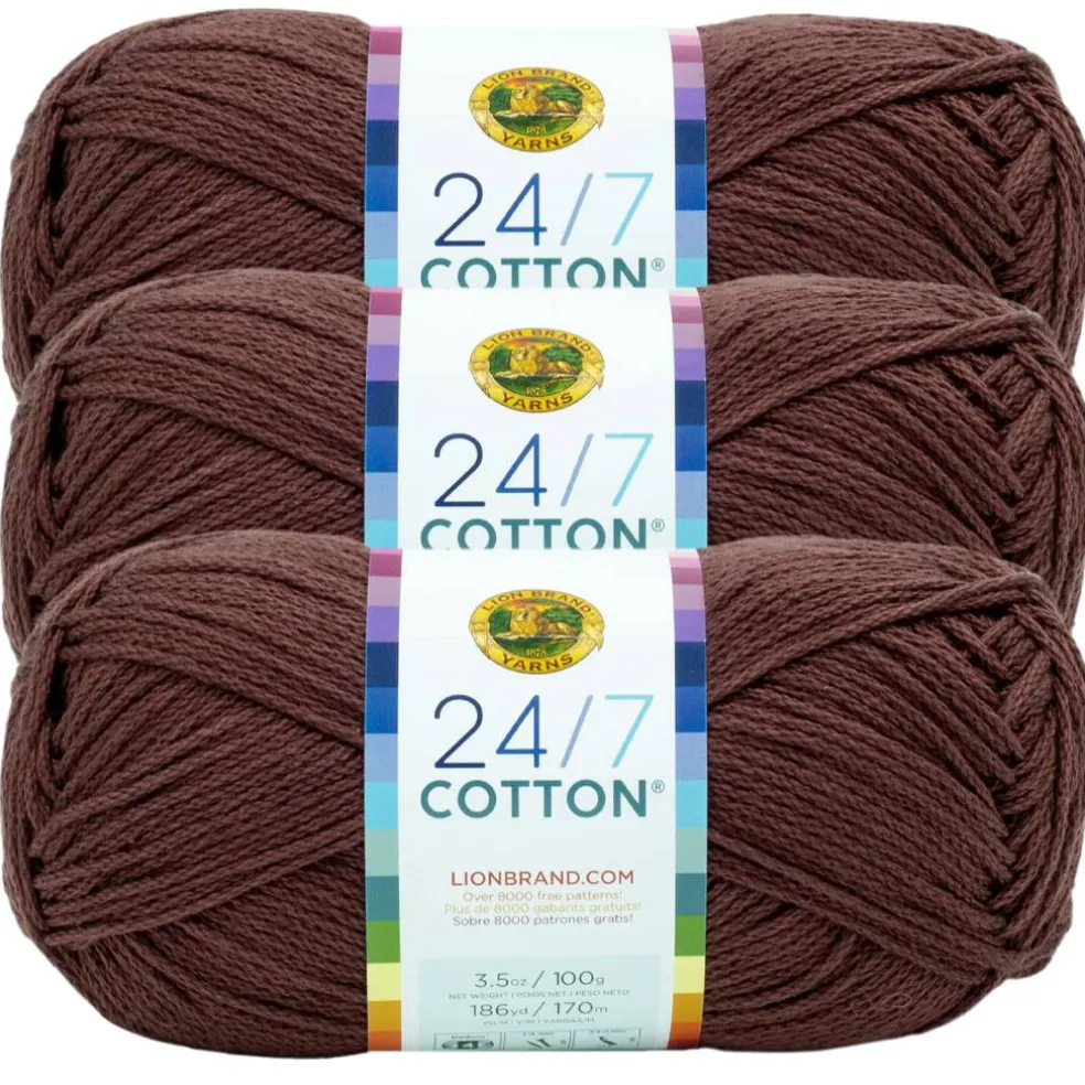 3 Pack Lion Brand® 24/7 Cotton® Yarn