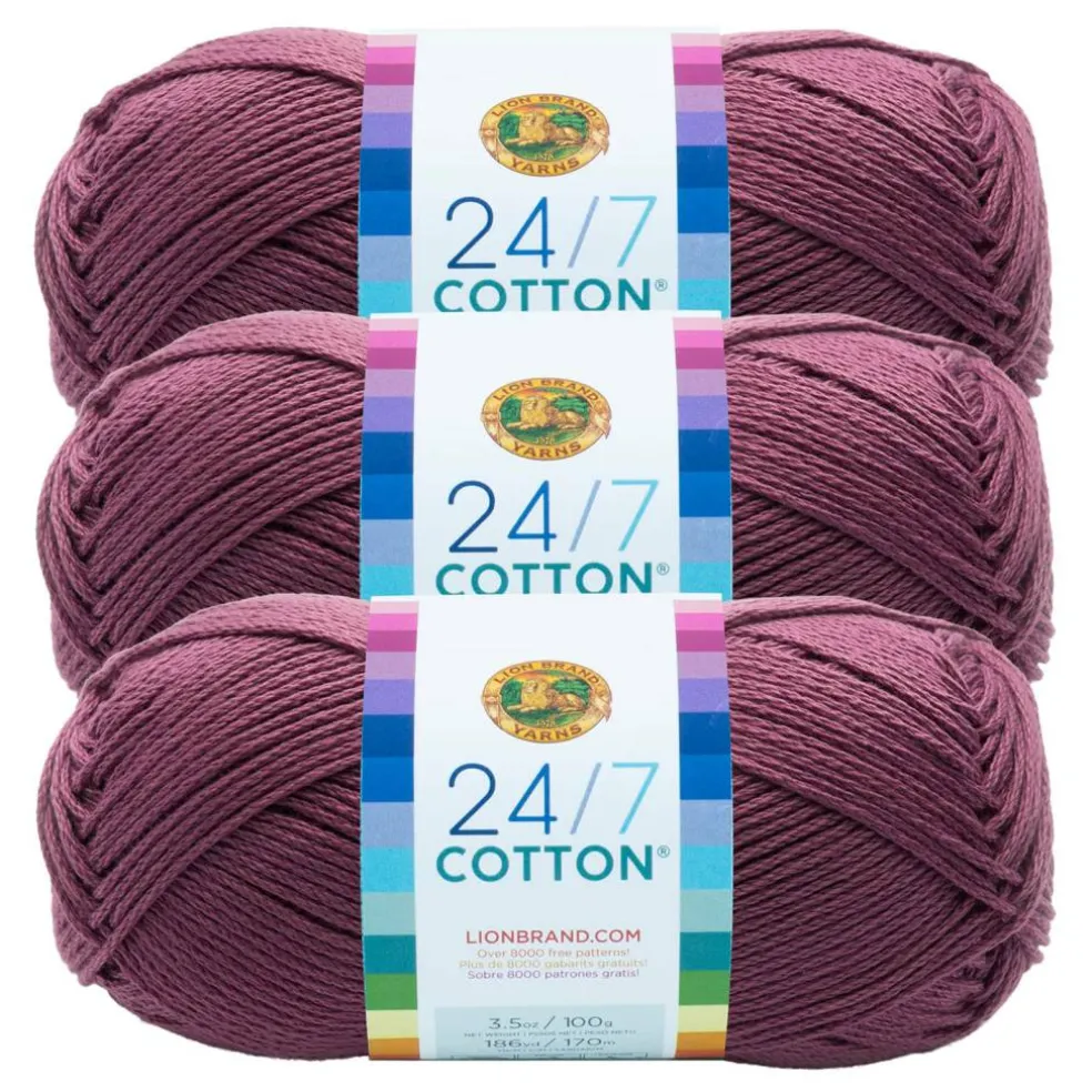 3 Pack Lion Brand® 24/7 Cotton® Yarn