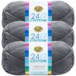 3 Pack Lion Brand® 24/7 Cotton® Yarn