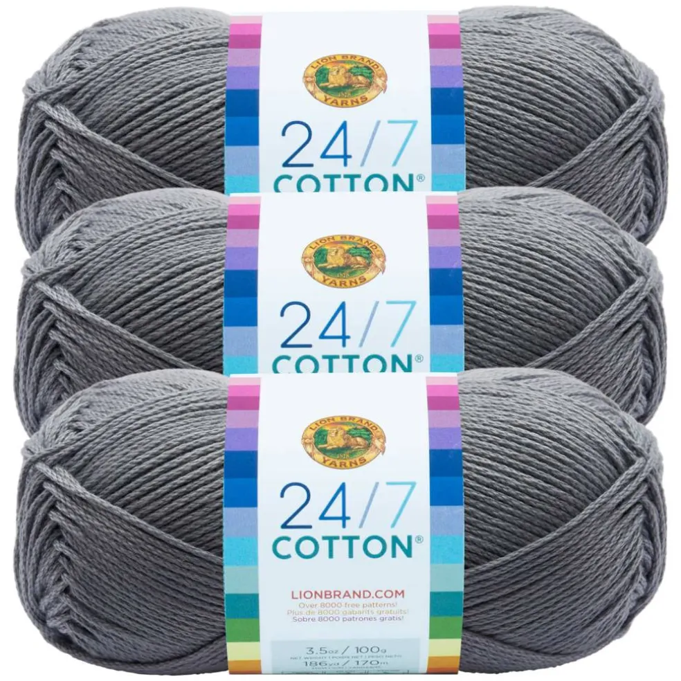 3 Pack Lion Brand® 24/7 Cotton® Yarn