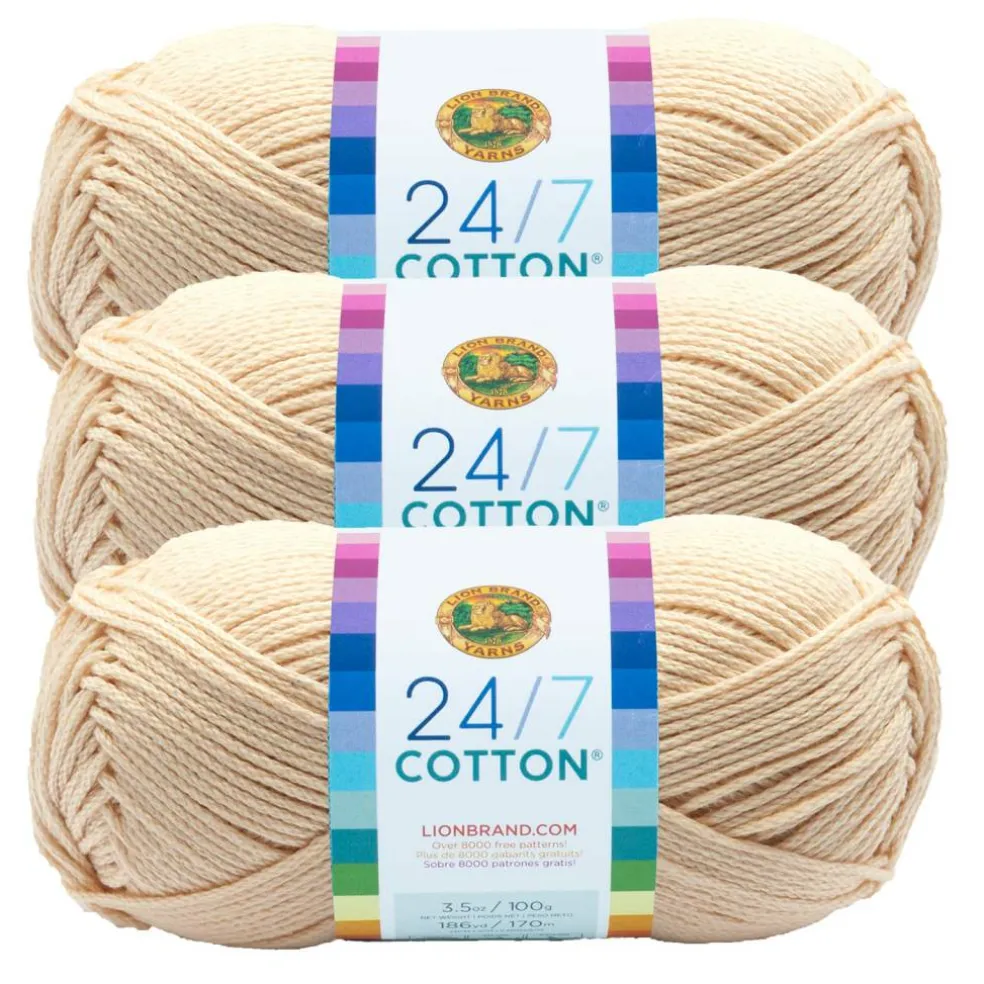 3 Pack Lion Brand® 24/7 Cotton® Yarn