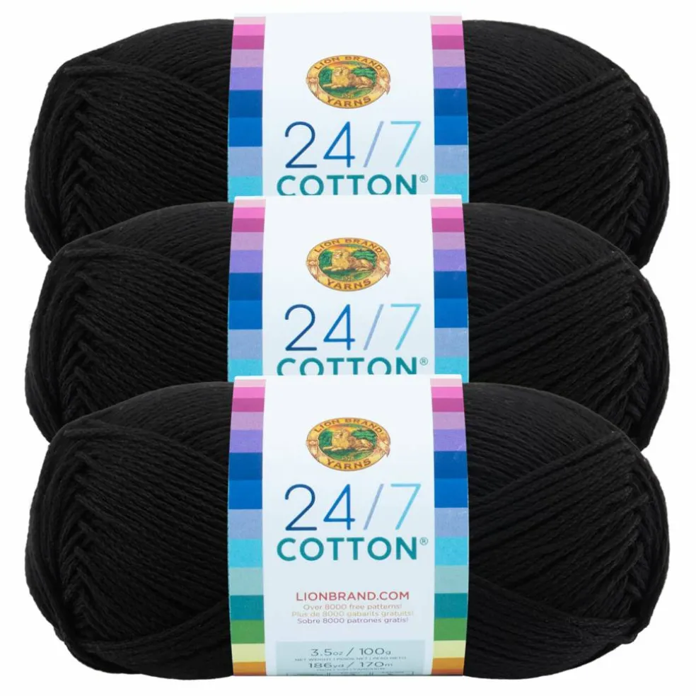 3 Pack Lion Brand® 24/7 Cotton® Yarn