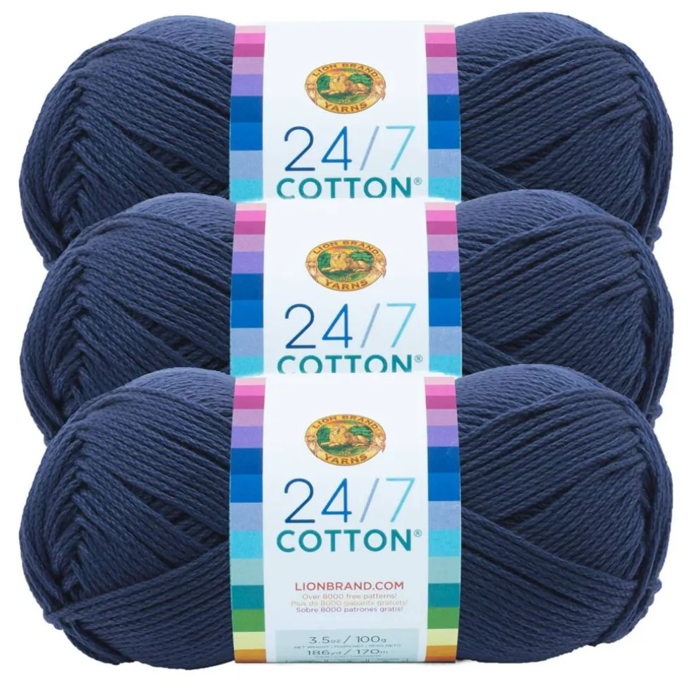 3 Pack Lion Brand® 24/7 Cotton® Yarn