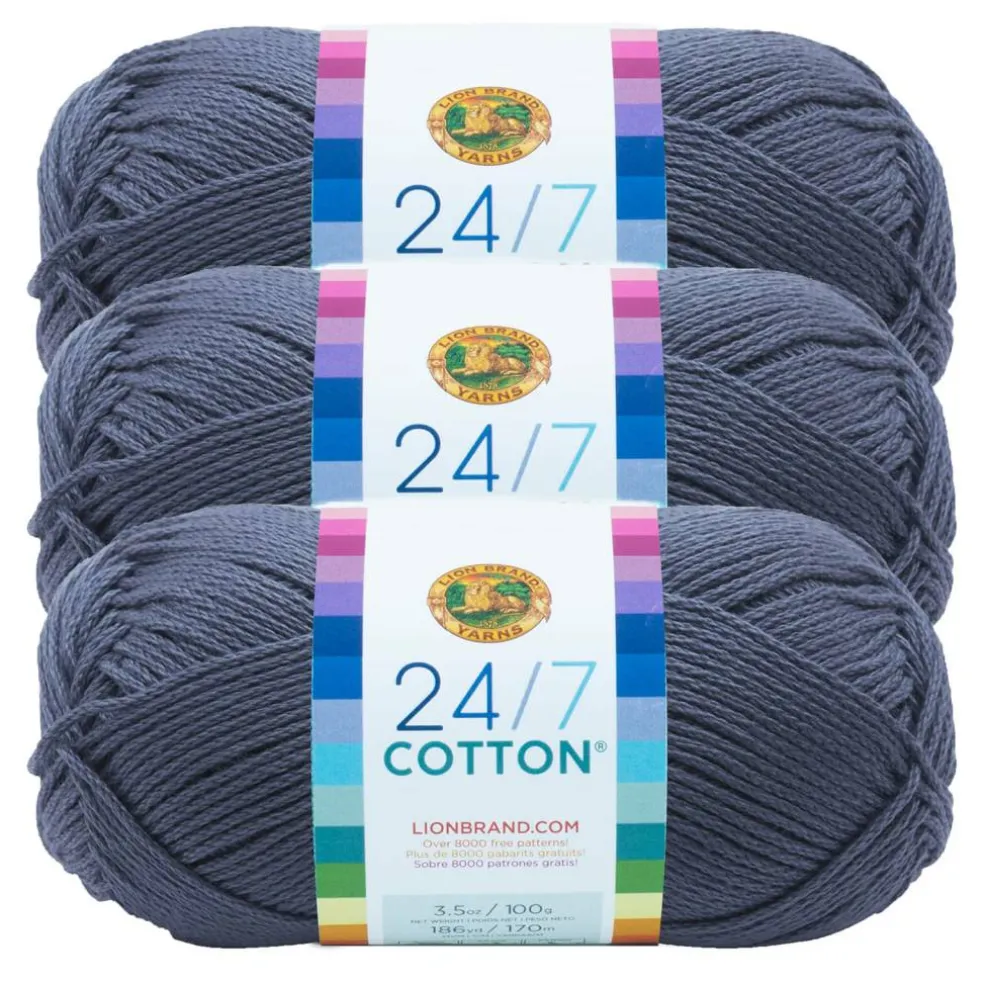 3 Pack Lion Brand® 24/7 Cotton® Yarn