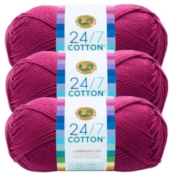 3 Pack Lion Brand® 24/7 Cotton® Yarn