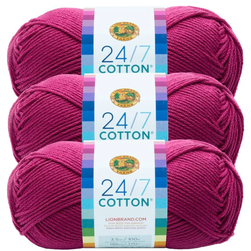 3 Pack Lion Brand® 24/7 Cotton® Yarn
