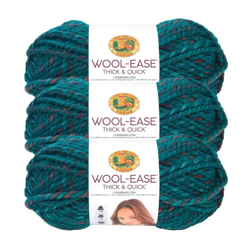 3 Pack Lion Brand® Wool-Ease® Thick & Quick® Prints & Stripes Yarn
