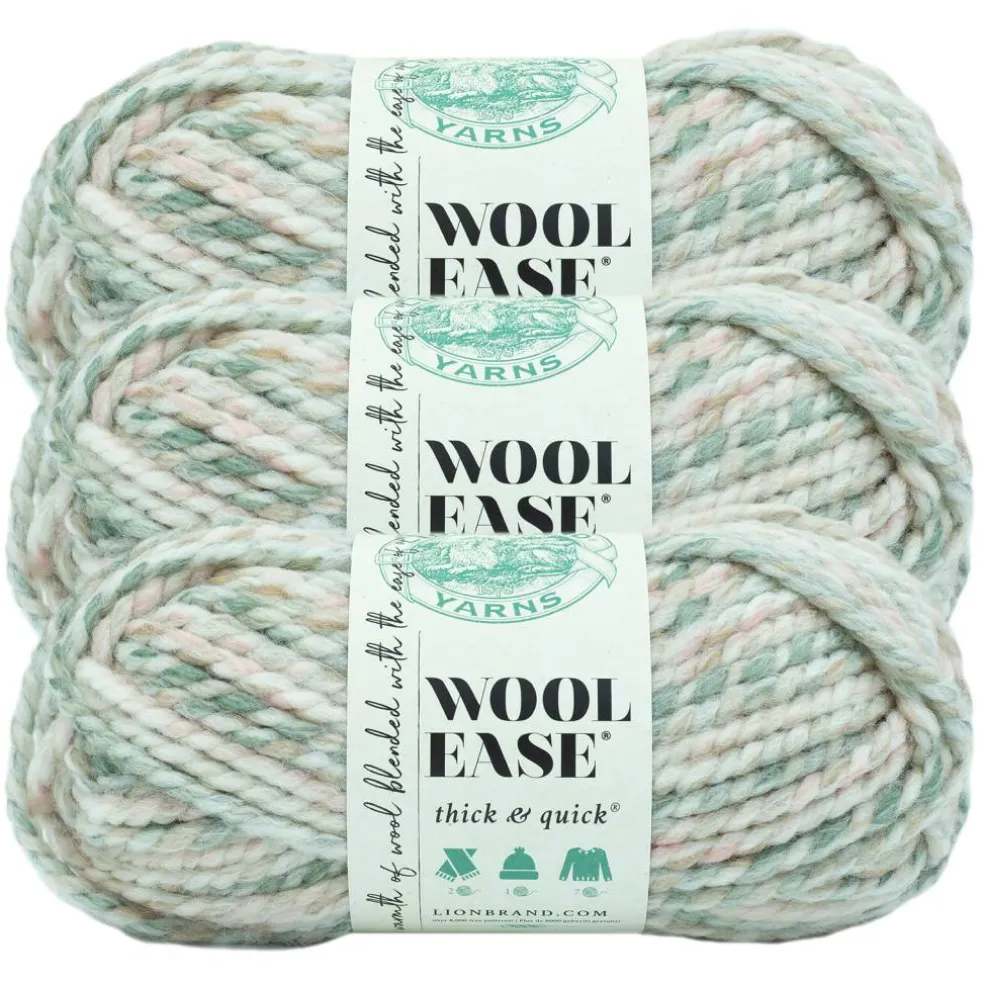 3 Pack Lion Brand® Wool-Ease® Thick & Quick® Prints & Stripes Yarn