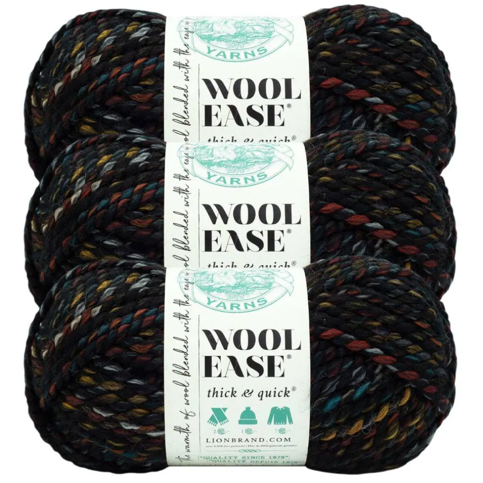 3 Pack Lion Brand® Wool-Ease® Thick & Quick® Prints & Stripes Yarn