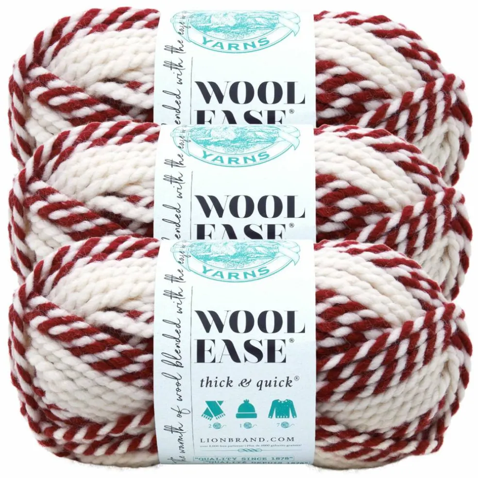 3 Pack Lion Brand® Wool-Ease® Thick & Quick® Prints & Stripes Yarn