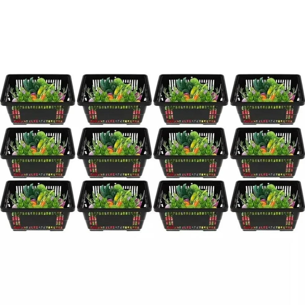 12 Pack 21L Shopping Basket Invisible Handle Design
