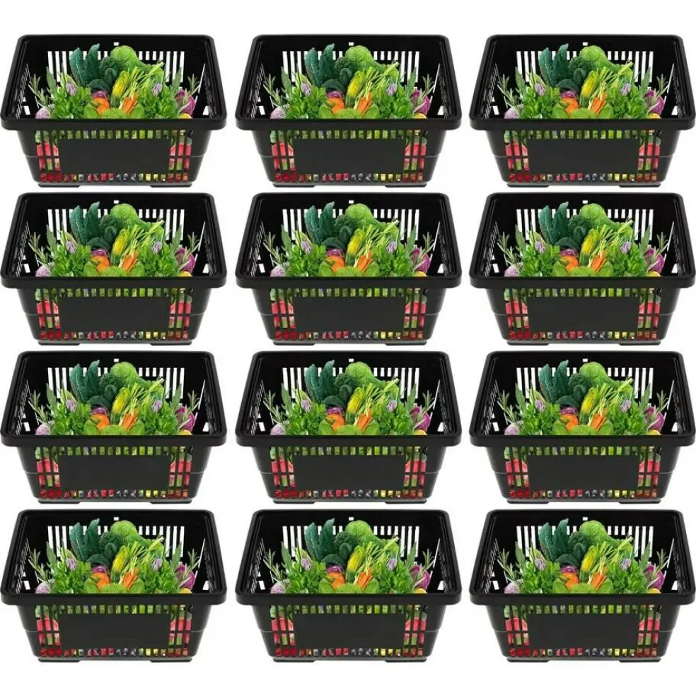 12 Pack 21L Shopping Basket Invisible Handle Design