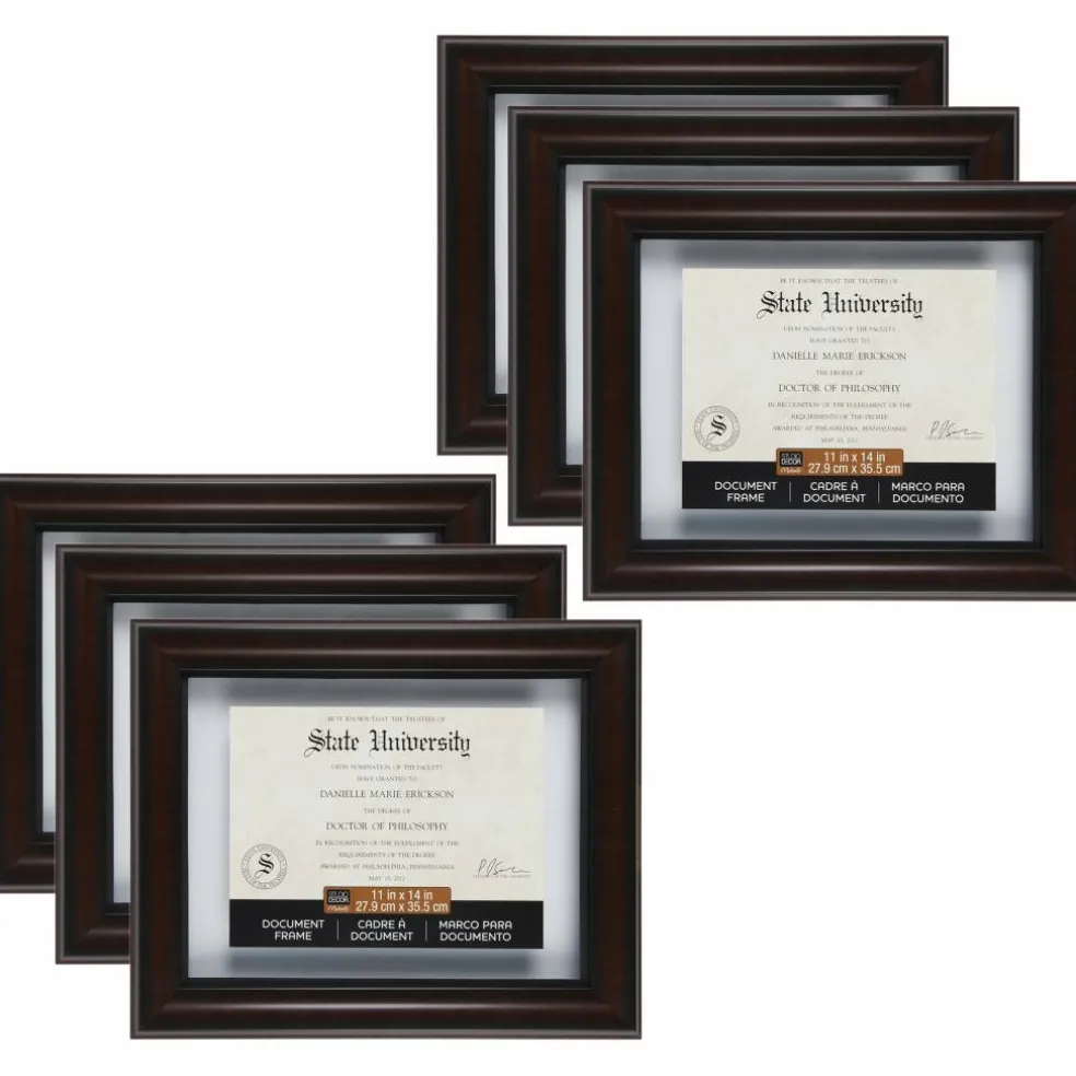 6 Pack: Mahogany & Black 11" x 14" Document Float Frame by Studio Décor®