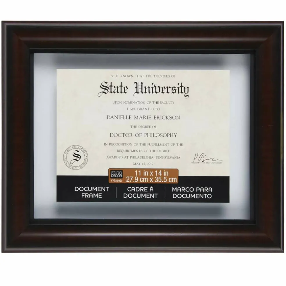 6 Pack: Mahogany & Black 11" x 14" Document Float Frame by Studio Décor®