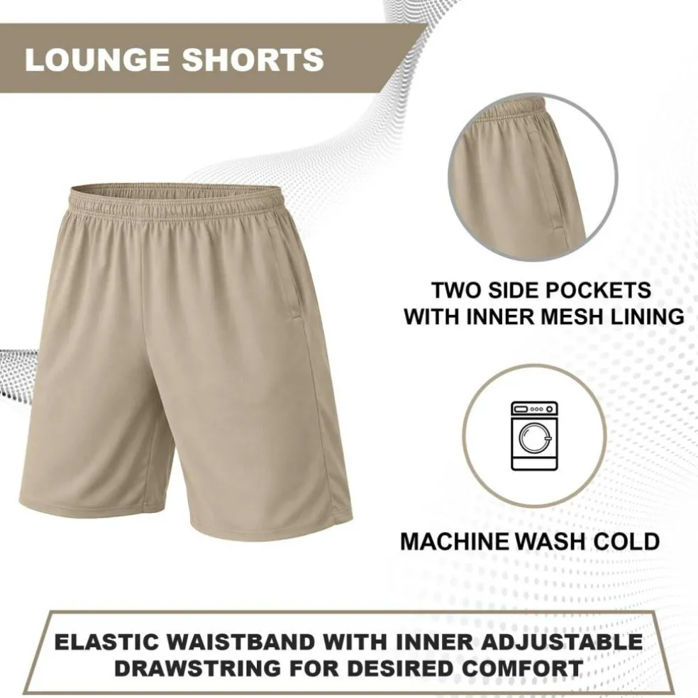 3-Pack Men's Classic Poly Tech Lounge Shorts (S-3XL)