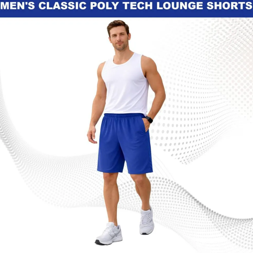 3-Pack Men's Classic Poly Tech Lounge Shorts (S-3XL)