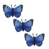 (3 Pack) Mini Blue Butterfly, Embroidered, Iron-on Patch