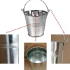 12 Pack Mini Metal Buckets (Silver) 3"L x 3"W x 3"H