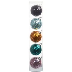 5 Pack 52mm Multicolor Disco Halloween Ball Ornaments by Ashland®