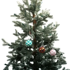 6 Pack 45mm Pastel Check & Stripes Halloween Ball Ornaments by Ashland®