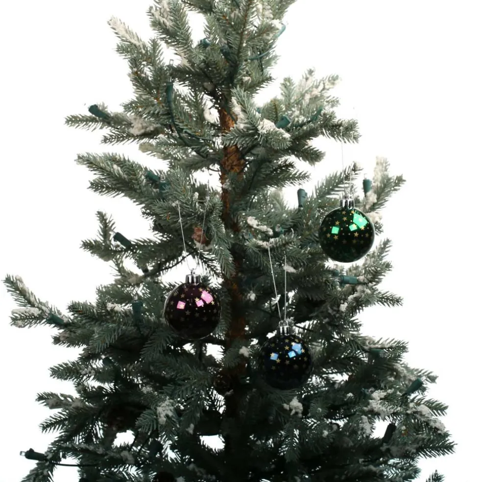 5 Pack 57mm Purple, Green & Blue Star Shatterproof Ball Ornaments by Ashland®