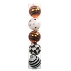 5 Pack 57mm Stripes & Check Shatterproof Ball Ornaments by Ashland®