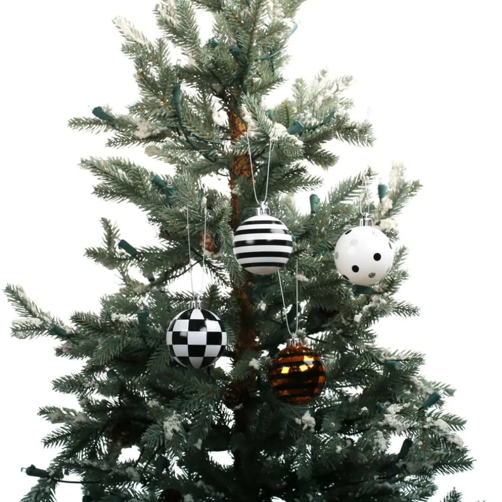 5 Pack 57mm Stripes & Check Shatterproof Ball Ornaments by Ashland®