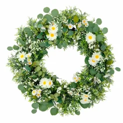 6 Pack: 24'' Multicolored Daisy Floral Spring Wreath